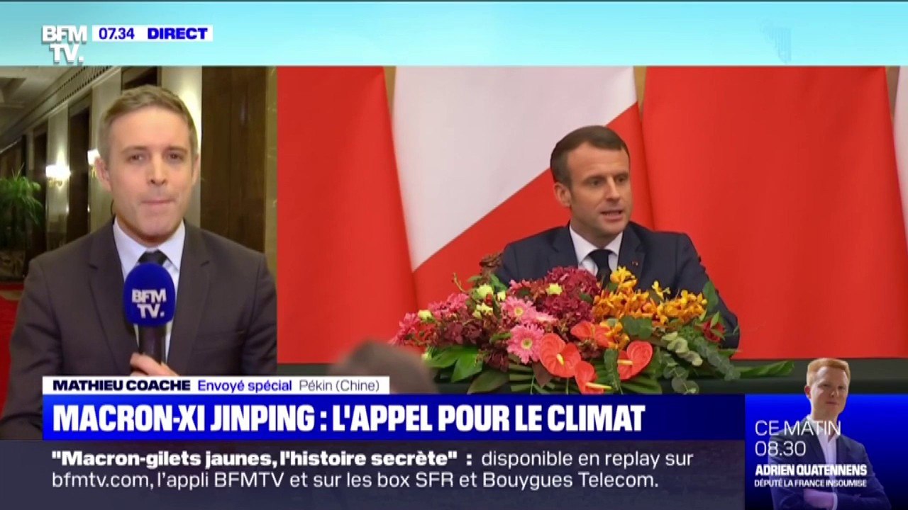 Emmanuel Macron et Xi Jinping lancent un appel pour le climat - Vidéo  Dailymotion