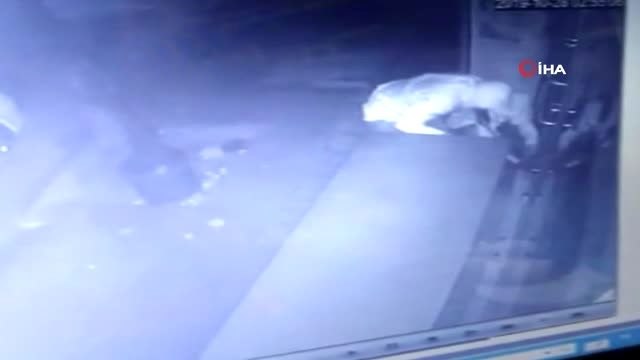 Karı kocadan maskeli hırsızlara kaldırım taşlı müdahale kamerada