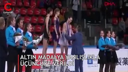 Altın madalya yanlışlıkla üçüncüye verildi