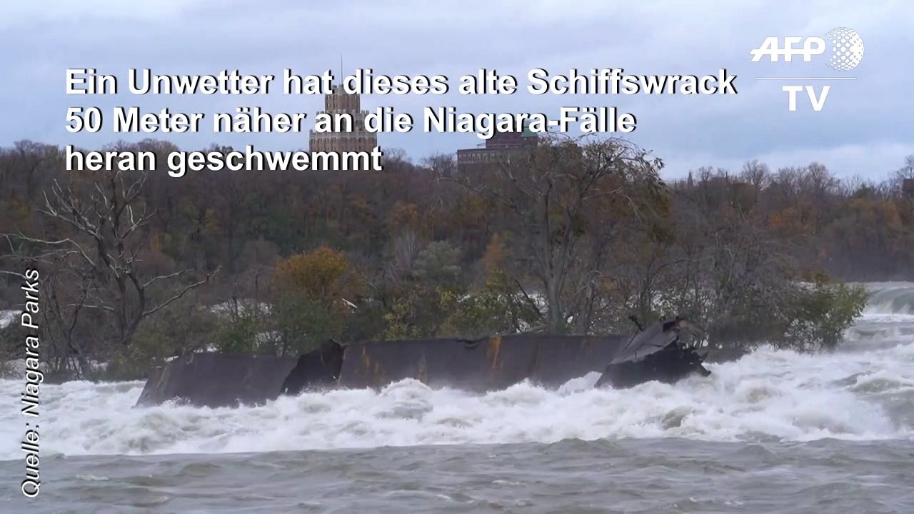 Niagara-Fälle: Hochwasser reißt altes Schiffswrack los