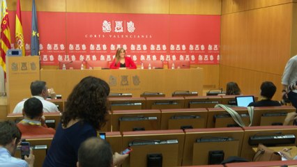 Rueda de prensa de Eva Ortiz (PPCV) en Les Corts Valencianes
