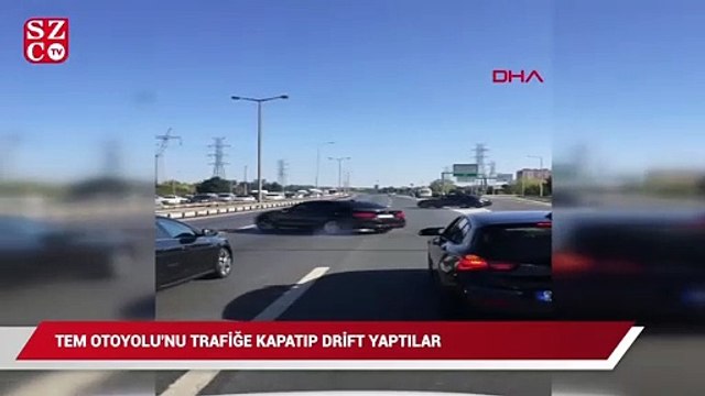 TEM Otoyolu'nu trafiğe kapatıp drift yaptılar