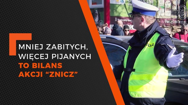 Mniej zabitych, więcej pijanych, bilans akcji Znicz