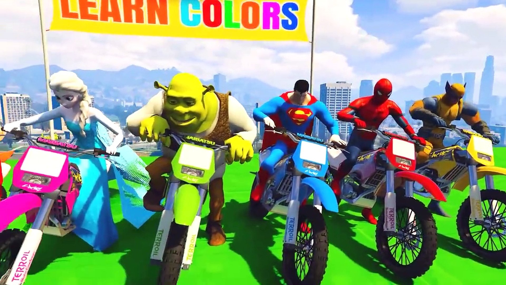 Aprende los colore jugando con motos y tus personajes favoritos - video  Dailymotion