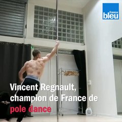 Vincent Regnault de Dragon Pole Dance, champion de France de pole dance