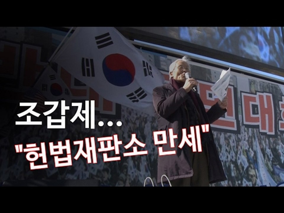 친박 집회 참석 조갑제 "헌법재판소 만세"