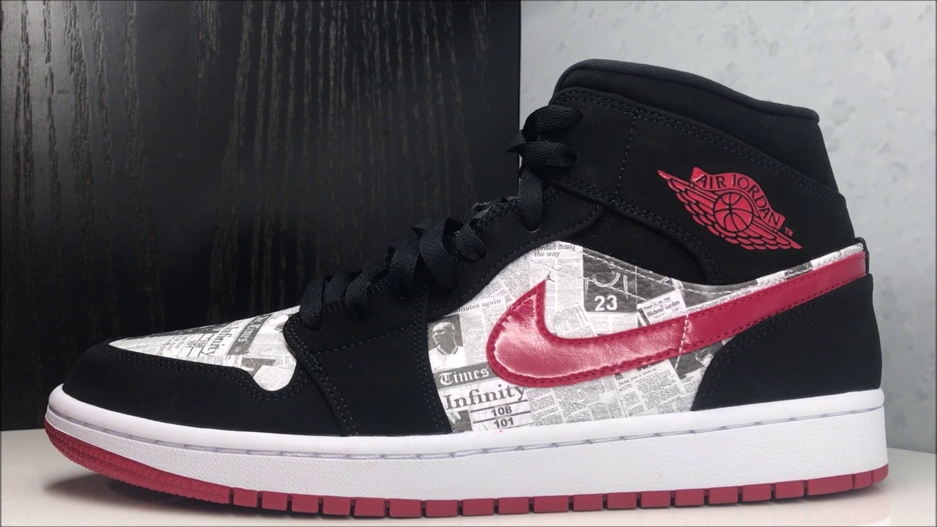 Air Jordan 1 Mid Newspaper Michael Jordan Air Times Retro Sneaker