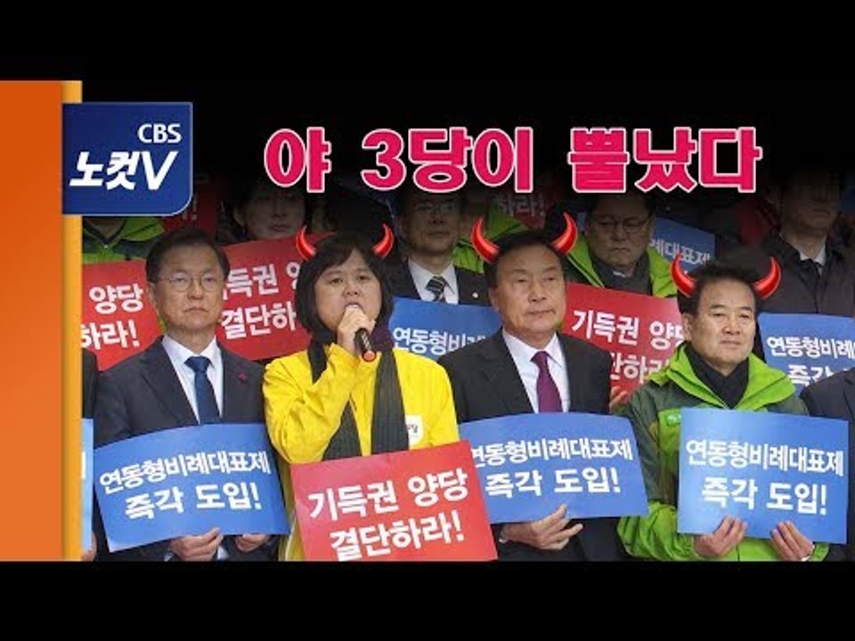 꼬마 야 3당 전투모드 "거대양당 기득권 지키기 위한 야합"