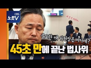 45초 만에 산회된 법사위···조국 청문회 운명은?