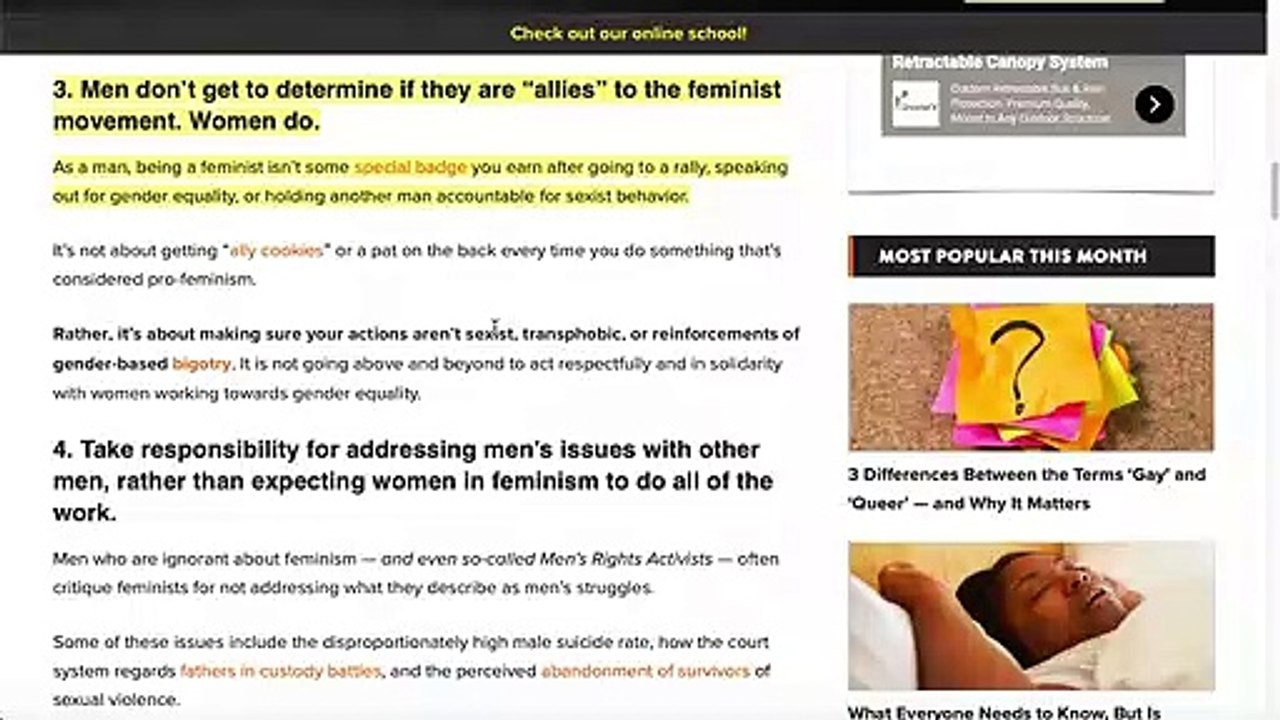 THE TRUTH ABOUT MALE FEMINISTS