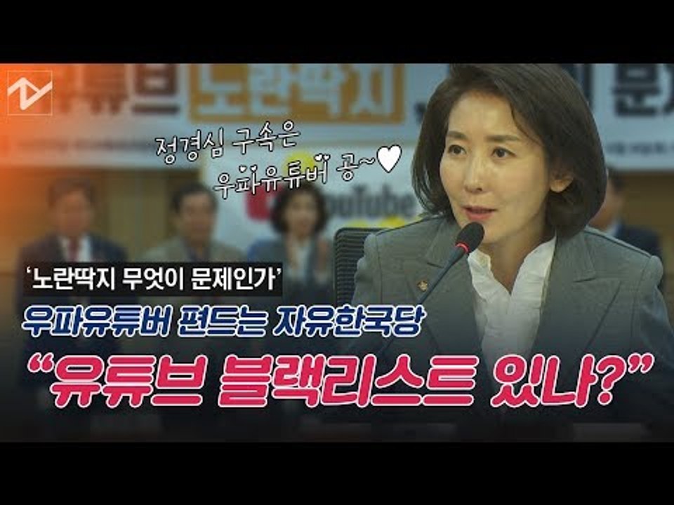 나경원, “정경심 구속은 우파 유튜버 공, 근데 노란딱지가...” 유튜버 블랙리스트 의혹