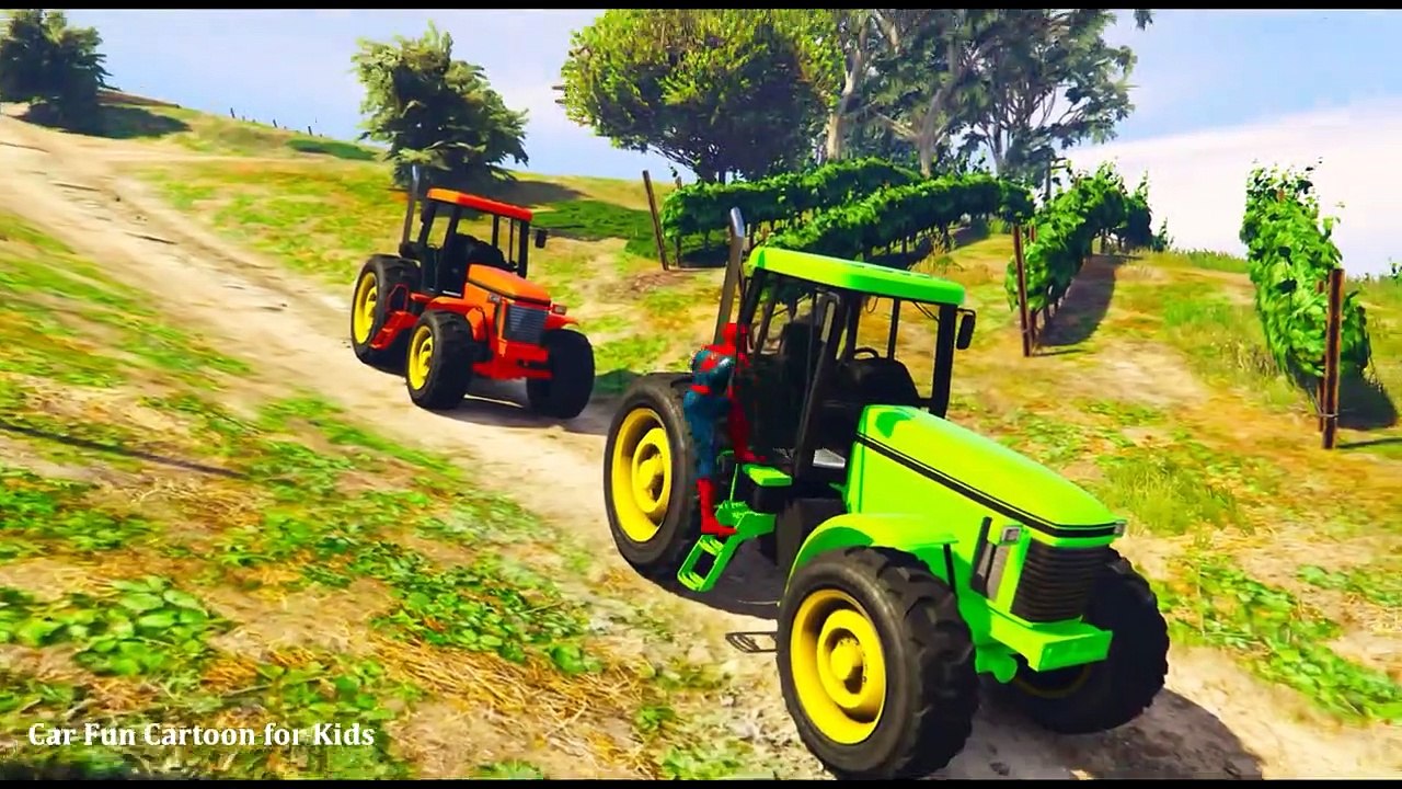 SPIDERMAN in roleplay Farmer repair COLOR TRACTOR and transportation on