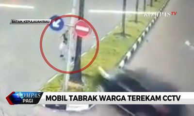 Detik-Detik Mobil Ngebut Tabrak Pelari di Batam