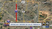 Wrong-way drivers on Valley freeways