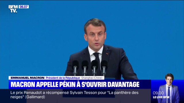 À Shanghaï, Emmanuel Macron plaide pour un accord commercial entre la Chine et les États-Unis qui préserve les intérêts des autres pays