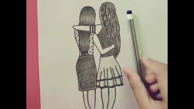 How to draw best friend forever || art 6 || Paper Pencil sketch art
