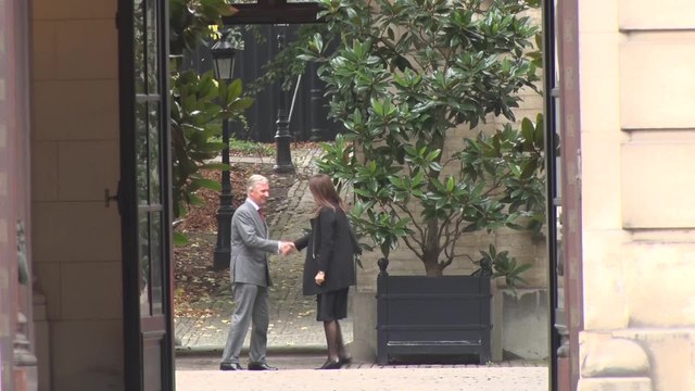 Le roi Philippe de Belgique accueille la première ministre belge, Sophie Wilmes
