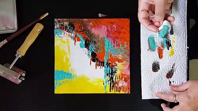 Acrylic Abstract Painting using Knife, Roller & Paper | Easy for Beginners - Sonil Arts