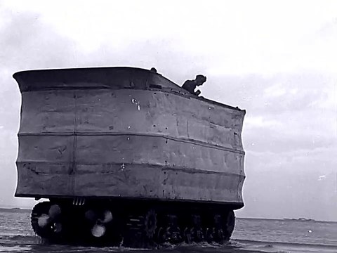 M4 Sherman Duplex Drive (D.D.) Amphibious Tank Trials, England (1944)