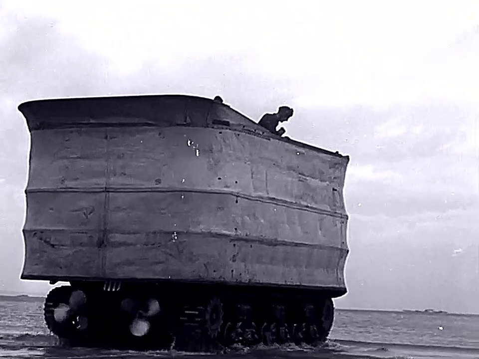 M4 Sherman Duplex Drive (D.D.) Amphibious Tank Trials, England (1944)