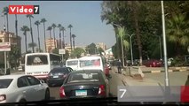 تكدس مرورى بمحيط جامعة القاهرة بسبب زيادة الأحمال
