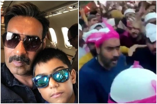 Ajay Devgn and son Yug get mobbed at Ajmer Sharif, makes the actor angry