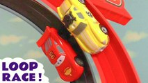 Hot Wheels Loop Racing Challenge with Disney Pixar Cars 3 Lightning McQueen vs Toy Story 4 Buzz and Marvel Avengers 4 Superheroes in this Full Episode English