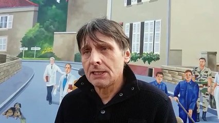 L'artiste Éric Haven parle de sa réfection de la fresque murale de Dieuze