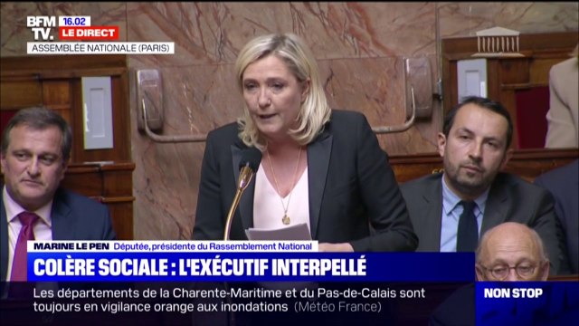 Marine Le Pen: Monsieur le Premier ministre, allez-vous renoncer à la réforme des retraites ?