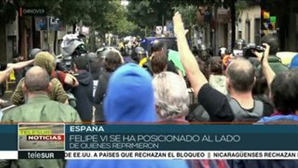 Catalanes protestan en rechazo a visita de Felipe VI a Barcelona