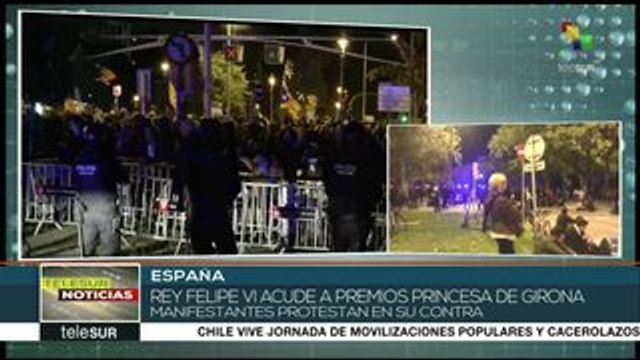 España: protestas contra visita del rey Felipe VI a Barcelona