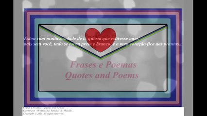 Estou com muita saudade de ti, queria que estivesse aqui, meu coração fica aos prantos... [Frases e Poemas]