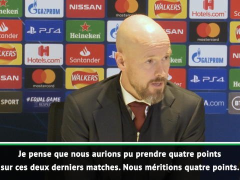 Groupe H - ten Hag : Nous méritions 4 points sur les 2 derniers matches