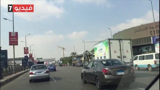 شاهد الحركة المرورية بشارع التسعين من الاتجاهين بالتجمع الخامس