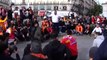 Los aficionados del Galatasaray bailan en las calles de Madrid