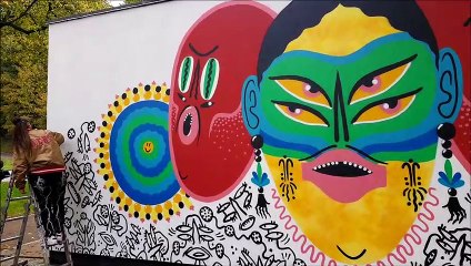 Kashink, la street-artiste à moustache réveille Le Mur