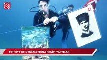 Fethiye'de denizaltında resim yaptılar