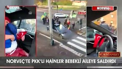 Norveç'te PKK'lı hainler bebekli aileye saldırdı