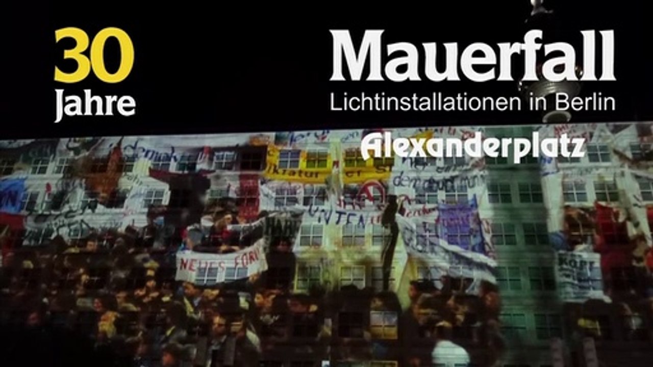 30 Jahre Mauerfall: "Lichtinstallation am Alexanderplatz"