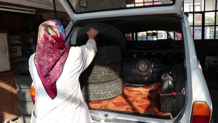 'Makbule usta' eşinden devraldığı lastik tamirhanesini işletiyor - BOLU