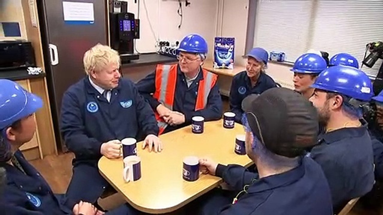 Boris Johnson visits Tetley factory