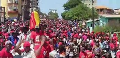 Marche du FNDC : Arrivée du cortège de Cellou Dalein à la Tannérie