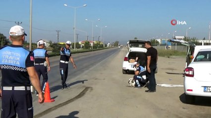 Yaralı köpeğe sürücü sahip çıktı