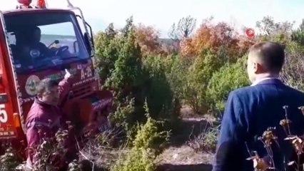 Emet'te orman yangını