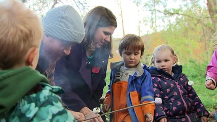 Jo Swinson enjoys toasted marshmallows on campaign trail