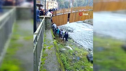 Çamlıhemşin’de dereye düşen genç yaralandı