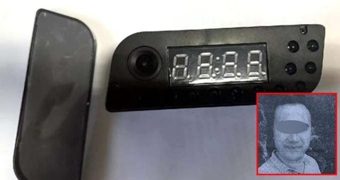 Eşinin banyoya saat görünümlü gizli kamera koyduğunu fark eden kadın, suç duyurusunda bulundu