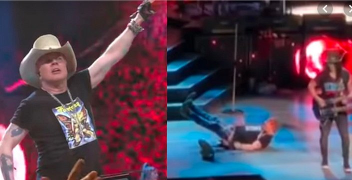 Axl Rose Nasty Fall : Guns N' Roses Concert in Las Vegas 2020