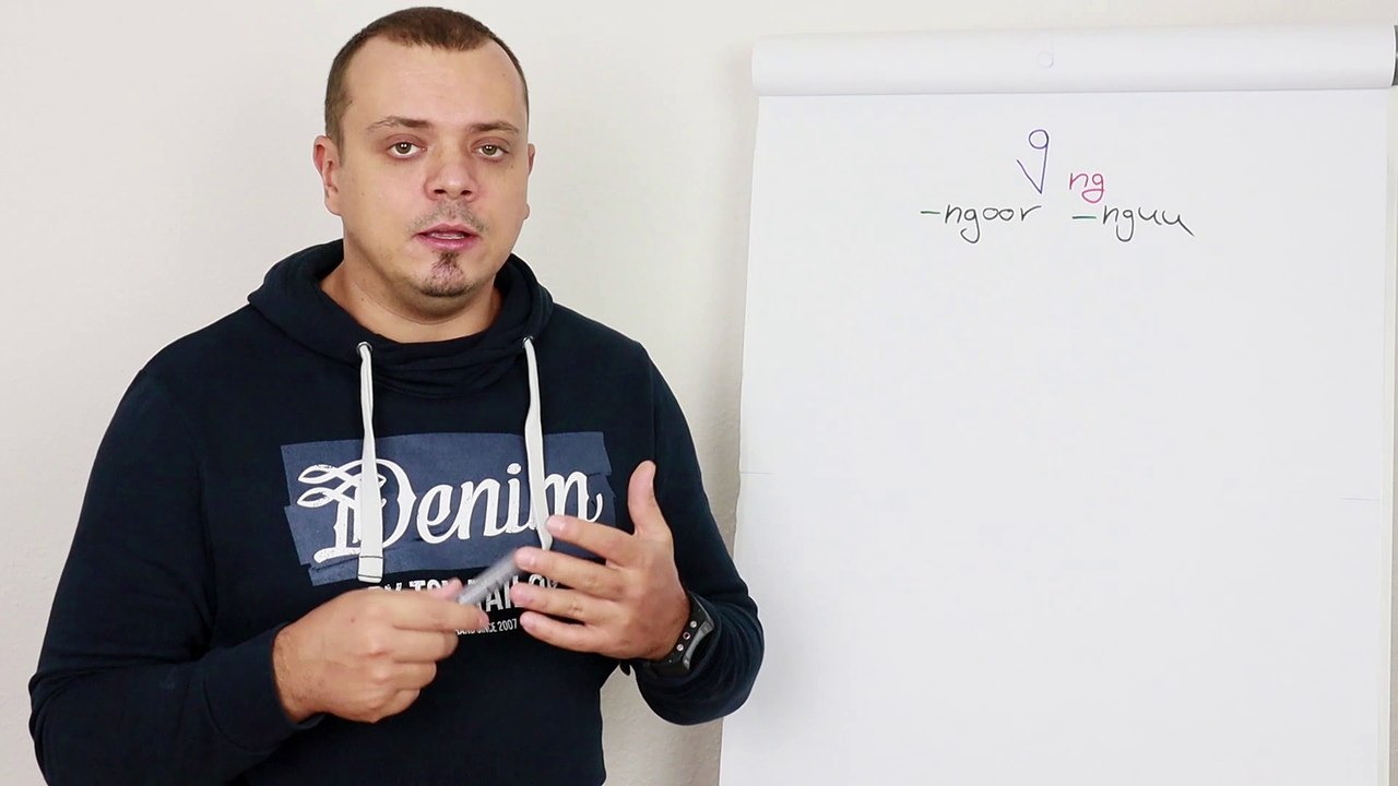 Thailändisches Alphabet lernen: ง - ngoor - nguu