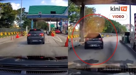 Video Kereta MyVi 'cilok' penghalang,  tak bayar tol